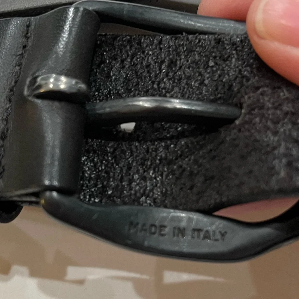 Diesel Black Leather B-1DR Belt with Tonal Matte Black Buckle Sz.‎ 38US